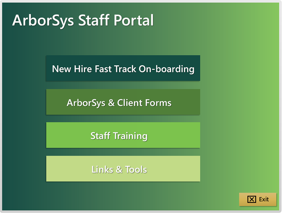 staff portal main menu